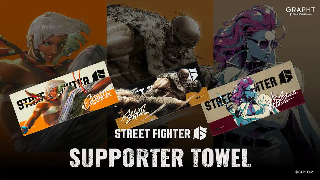 【MSY株式会社】 GRAPHT、「ストリートファイター 6」サポータータオル新作3種（エレナ／サガット／ C.ヴァイパー）を発売　公式ECで1月22日予約開始