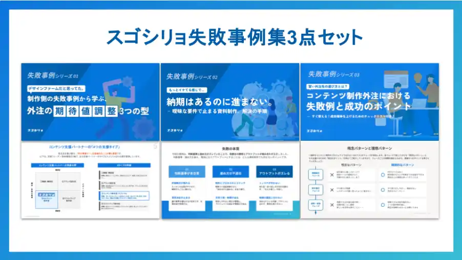 【株式会社wib】 資料制作の外注で「手戻り・停滞」を減らす-スゴシリョ失敗事例から学ぶ3点セットを無料公開