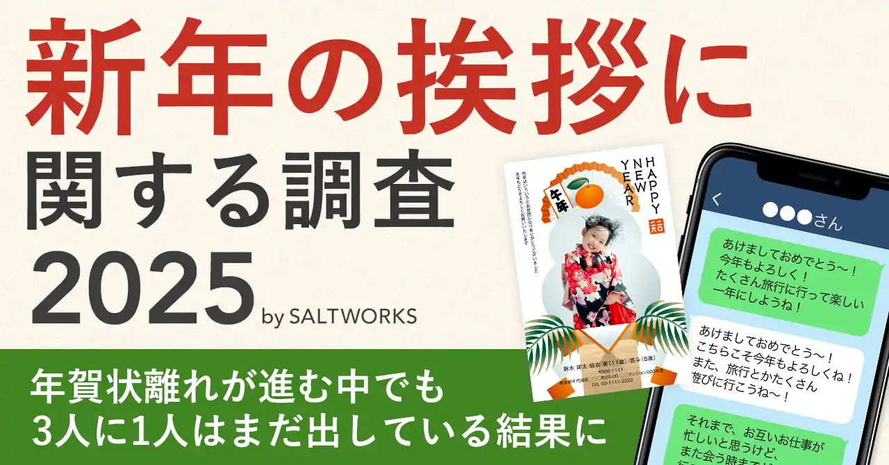 【新年の挨拶に関する調査】3人に1人はまだ年賀状を出している?──紙派は「見栄え&温度感」デジタル派は「コスパ&タイパ」にこだわる傾向に