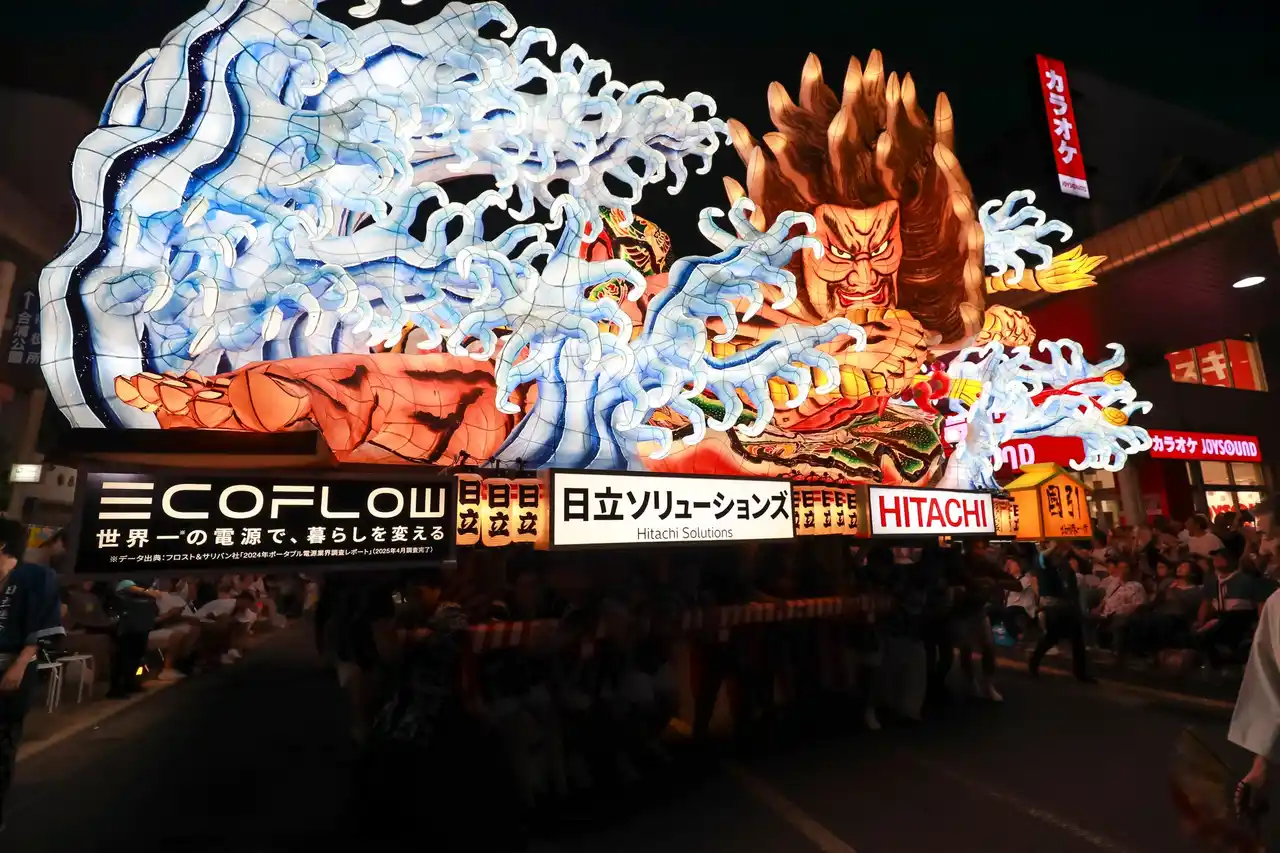 【EcoFlow Technology Japan株式会社】 EcoFlow 2025年青森ねぶた祭で大型ポータブル電源を提供二酸化炭素実質排出量ゼロの環境に配慮した脱炭素ねぶたを実現