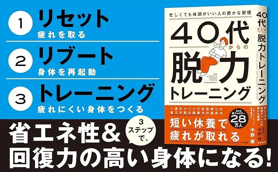 【株式会社　大和書房】 寝ても疲れが取れなくなってきたら、試してほしい！『４０代からの脱力トレーニング』発売（7/9）。