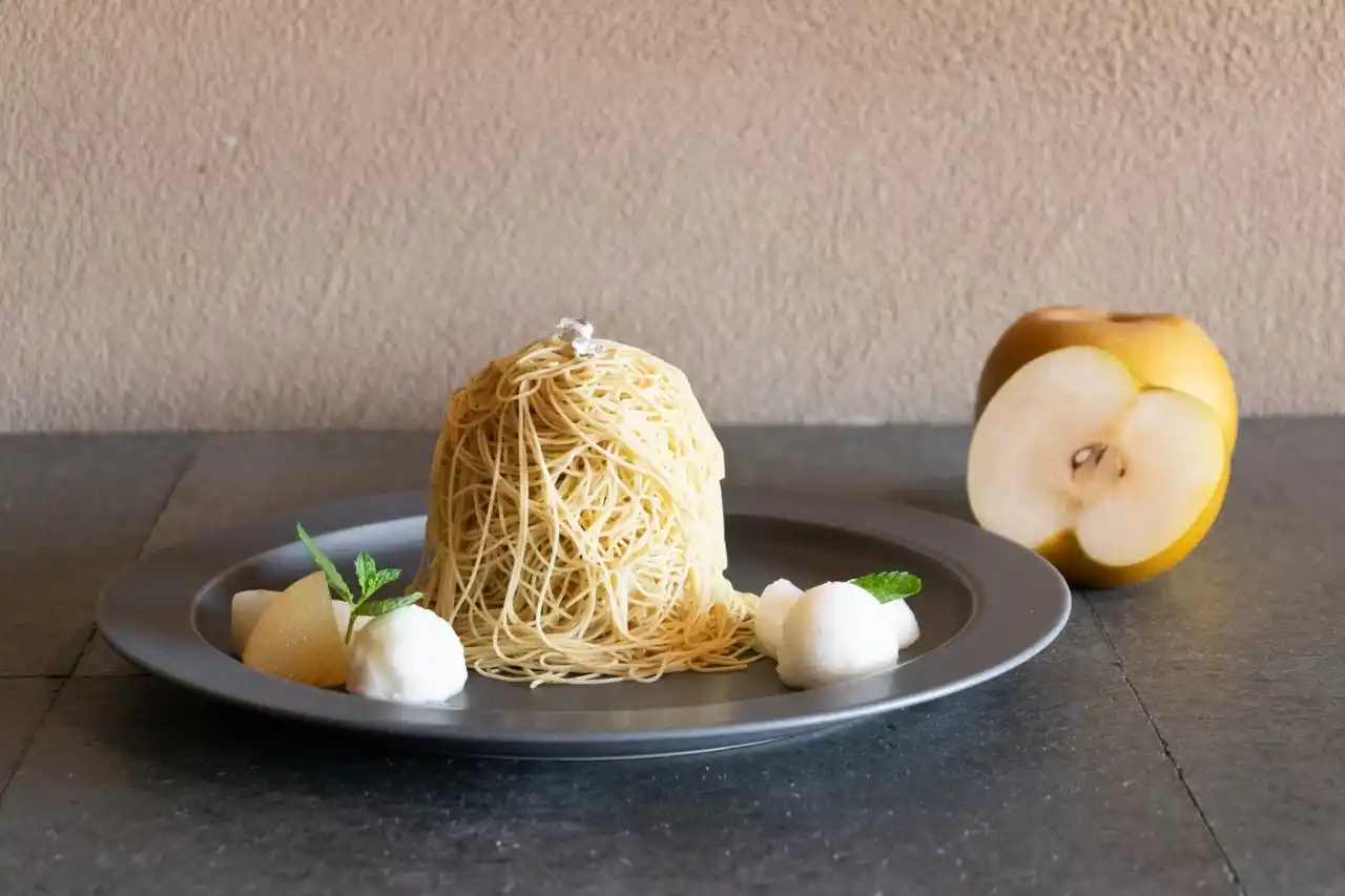 【和栗専門紗織　ジェイアール京都伊勢丹】創業祭限定『和梨と和栗の錦糸モンブラン』が登場！～みずみずしい和梨と香り高いジャスミン、濃厚な和栗が織りなすハーモニー～