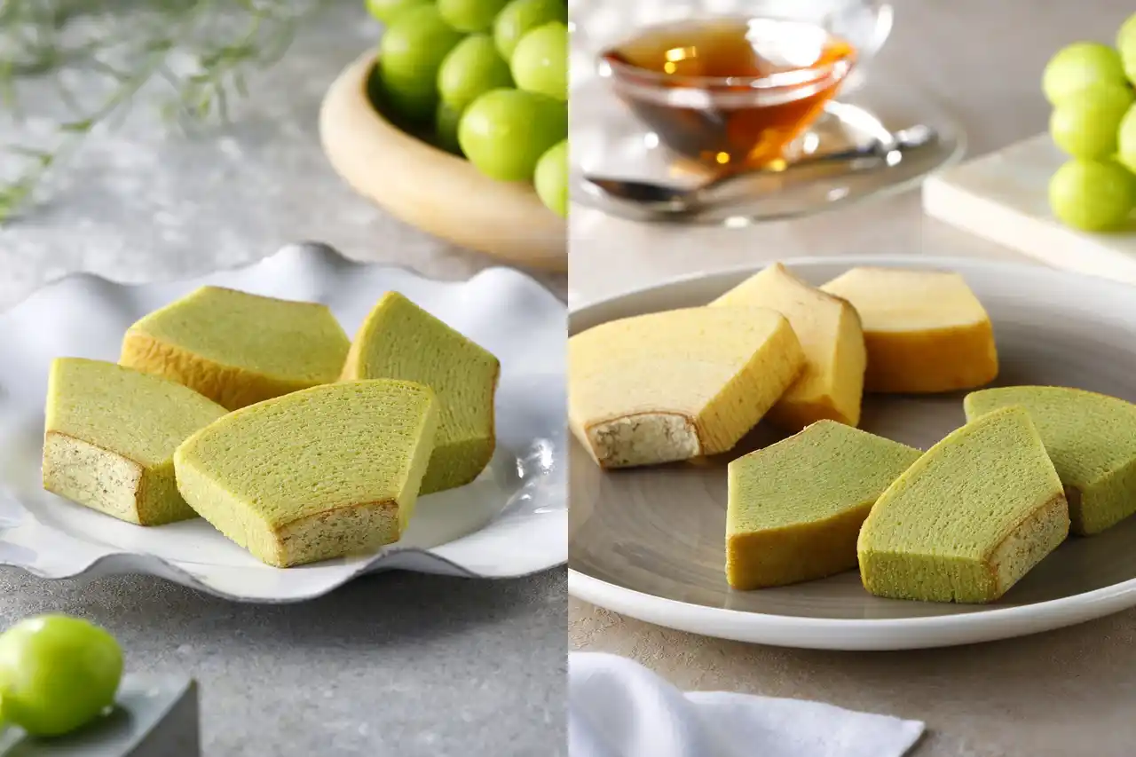 【株式会社庫や】 【チーズガーデン】“チーズ×シャインマスカット”のリッチな秋のフルーツフレーバー『シャインマスカットチーズバウム（カット）』『チーズバウムアソート（プレーン＆シャインマスカット）』