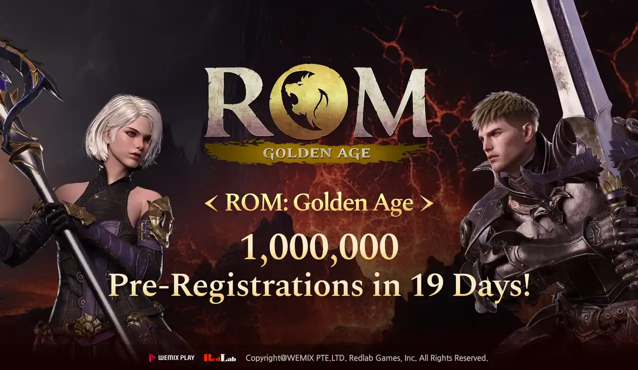 WEMADE、Web3 MMORPG「ROM: Golden Age」事前登録者数100万人を突破！