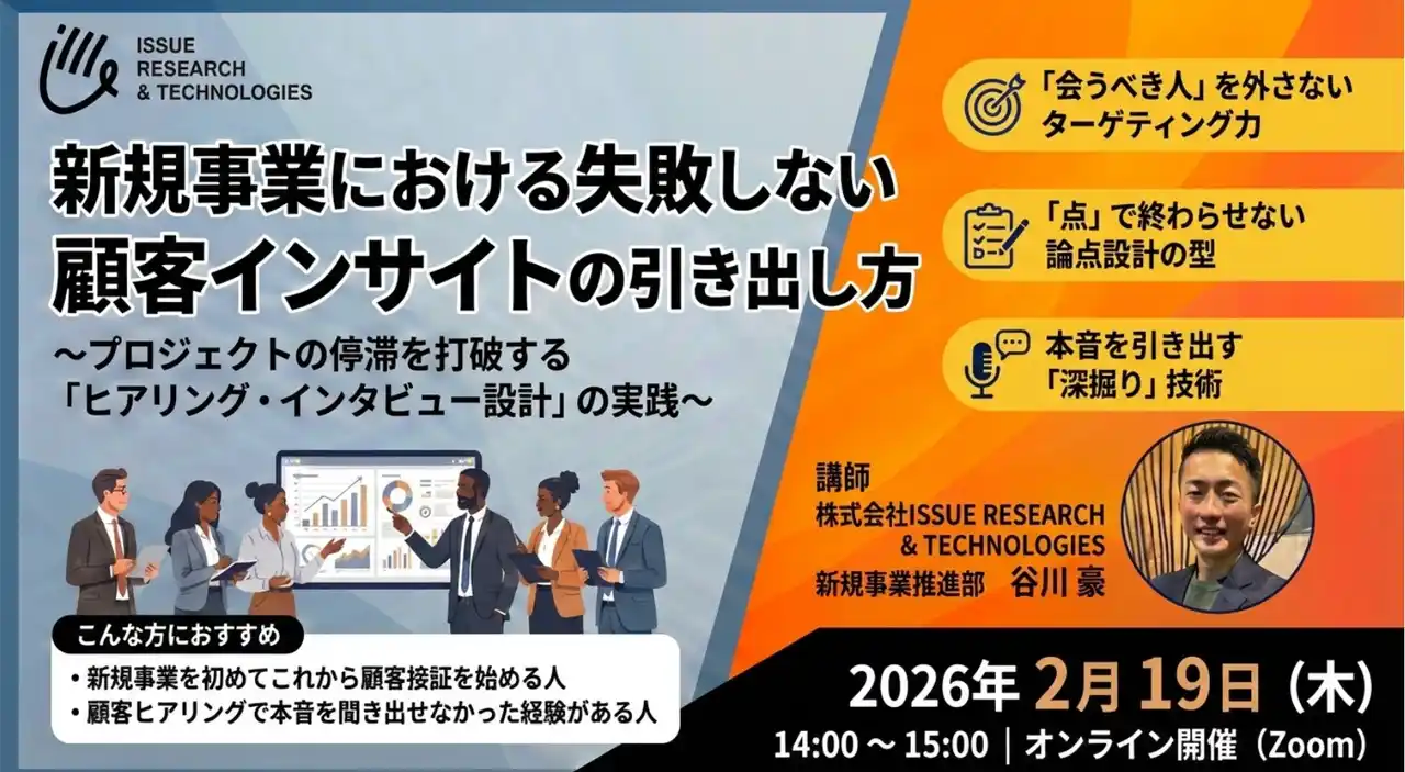 新規事業の失敗を防ぐ顧客インサイト実践ウェビナー開催