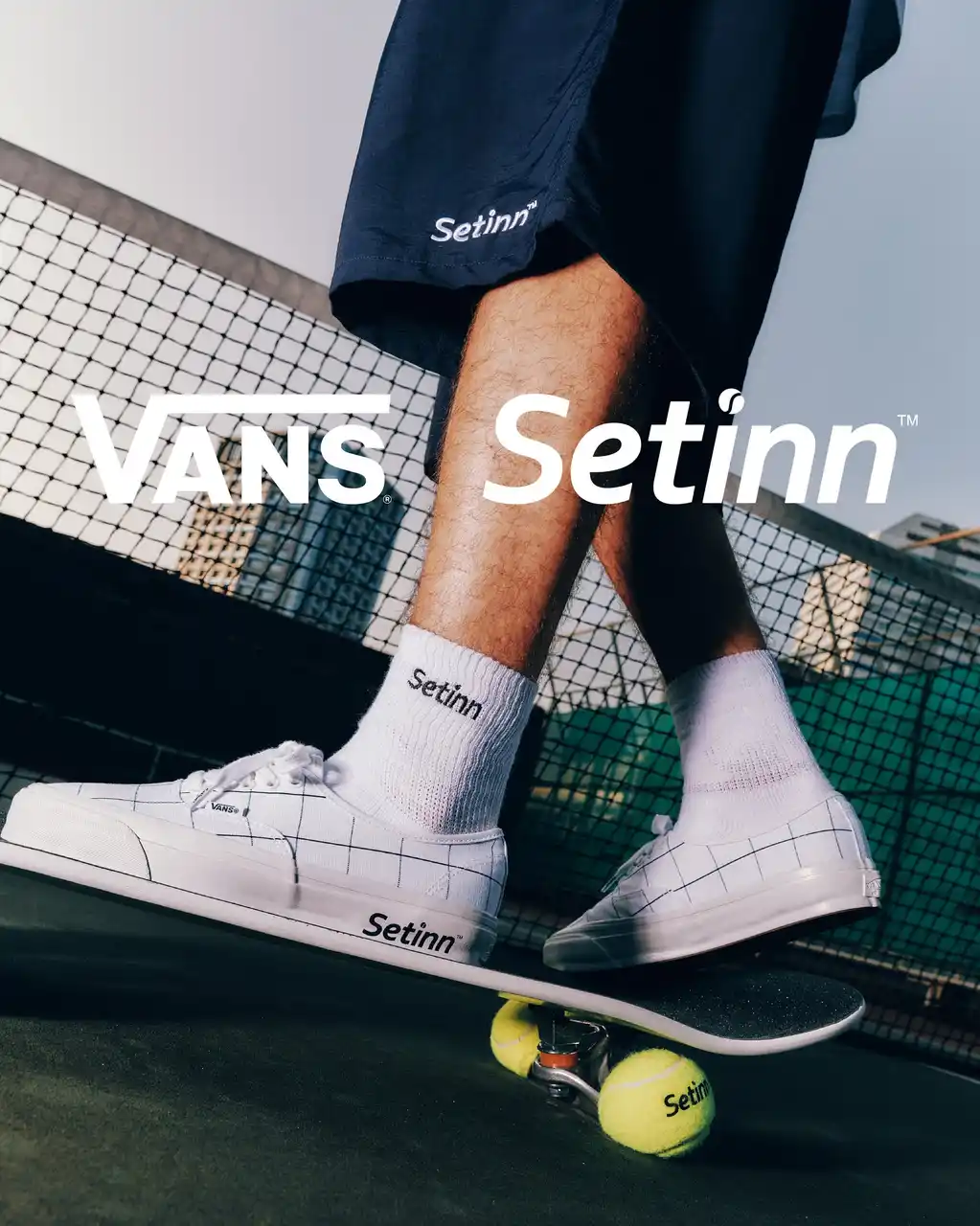 【VANS JAPAN】 Vans x Setinn スケートボードとテニスのクラシカルな世界観が融合 オンコートとオフコートを繋ぐスタイルを提案するテニスブランド「Setinn」との初のコラボレートコレクション