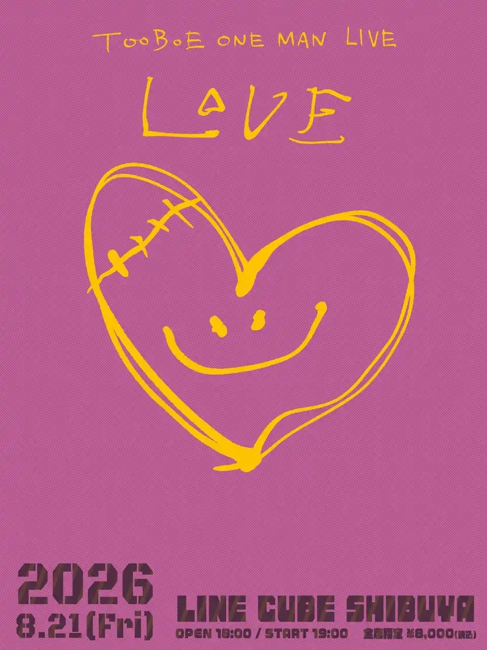 TOOBOE、ツアーファイナルで電撃発表──SHIBUYA LINE CUBEワンマン「ONE MAN LIVE 2026 "LOVE"」開催決定