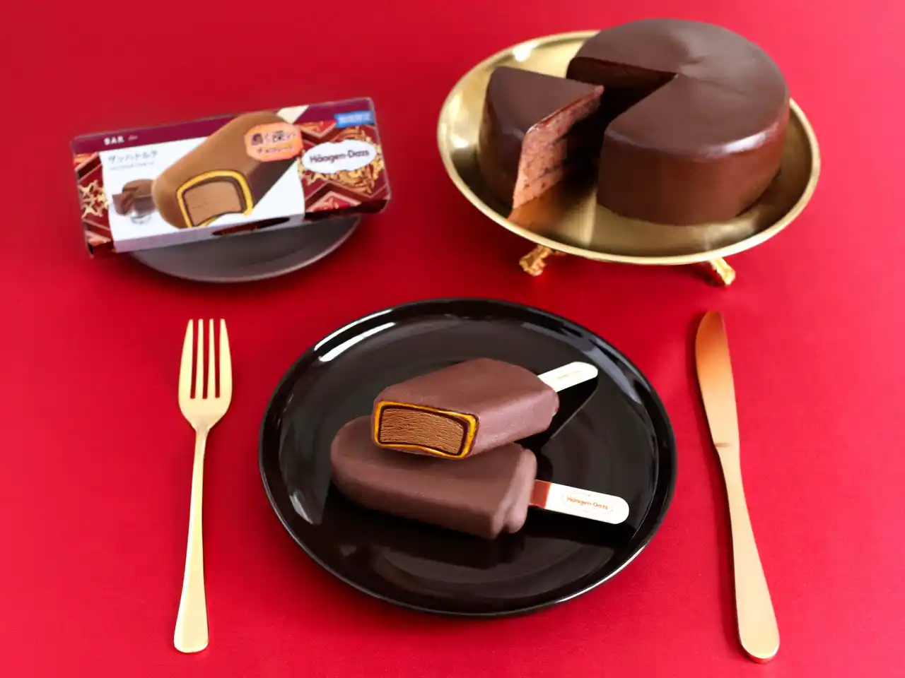 【ハーゲンダッツ ジャパン株式会社】 やわらか、パリパリ、とろり!豊かな食感が楽しめる贅沢バーをお届け バー『ザッハトルテ』 11月4日(火)より期間限定発売!