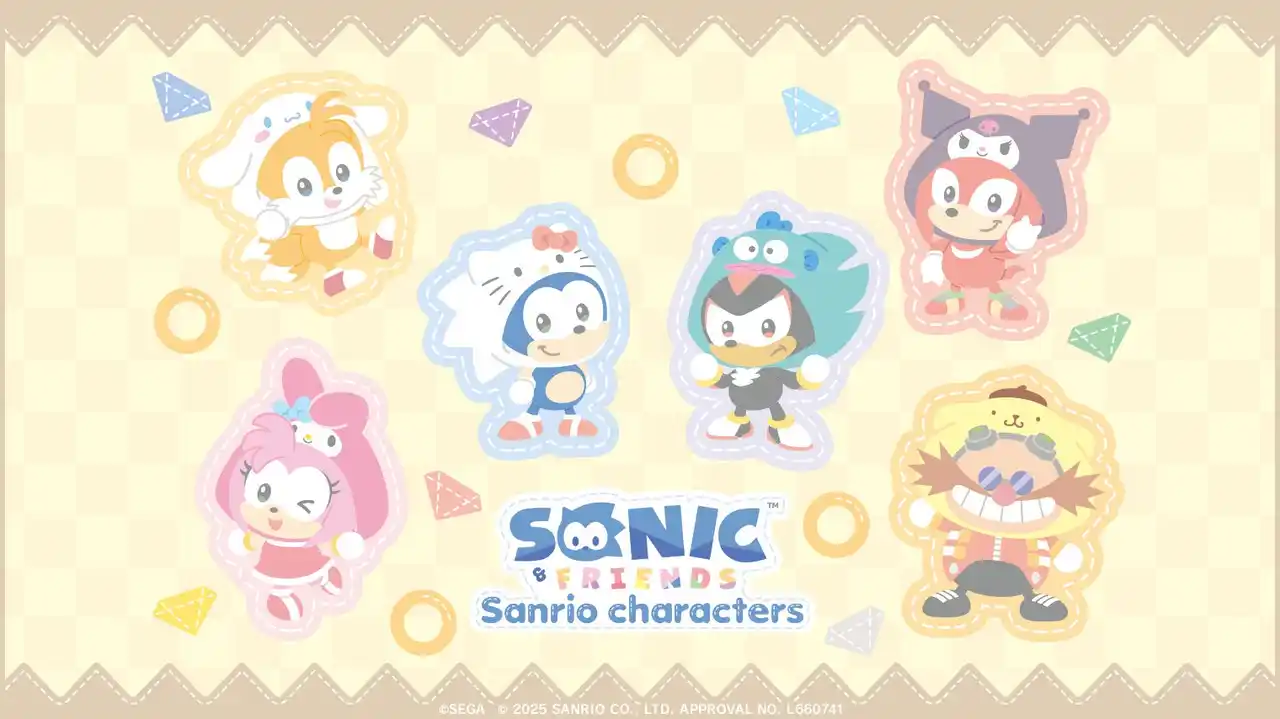 【株式会社セガ】 『SONIC & FRIENDS』とサンリオキャラクターズのコラボ　コラボキャラクター「シャドウ」×「ハンギョドン」のイラストを公開！コラボ商品をセガストア トーキョーにて先行発売決定