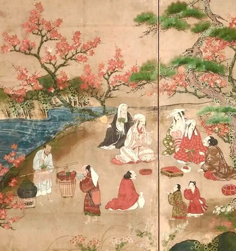 狩野秀頼「観楓図屏風」　東京国立博物館蔵