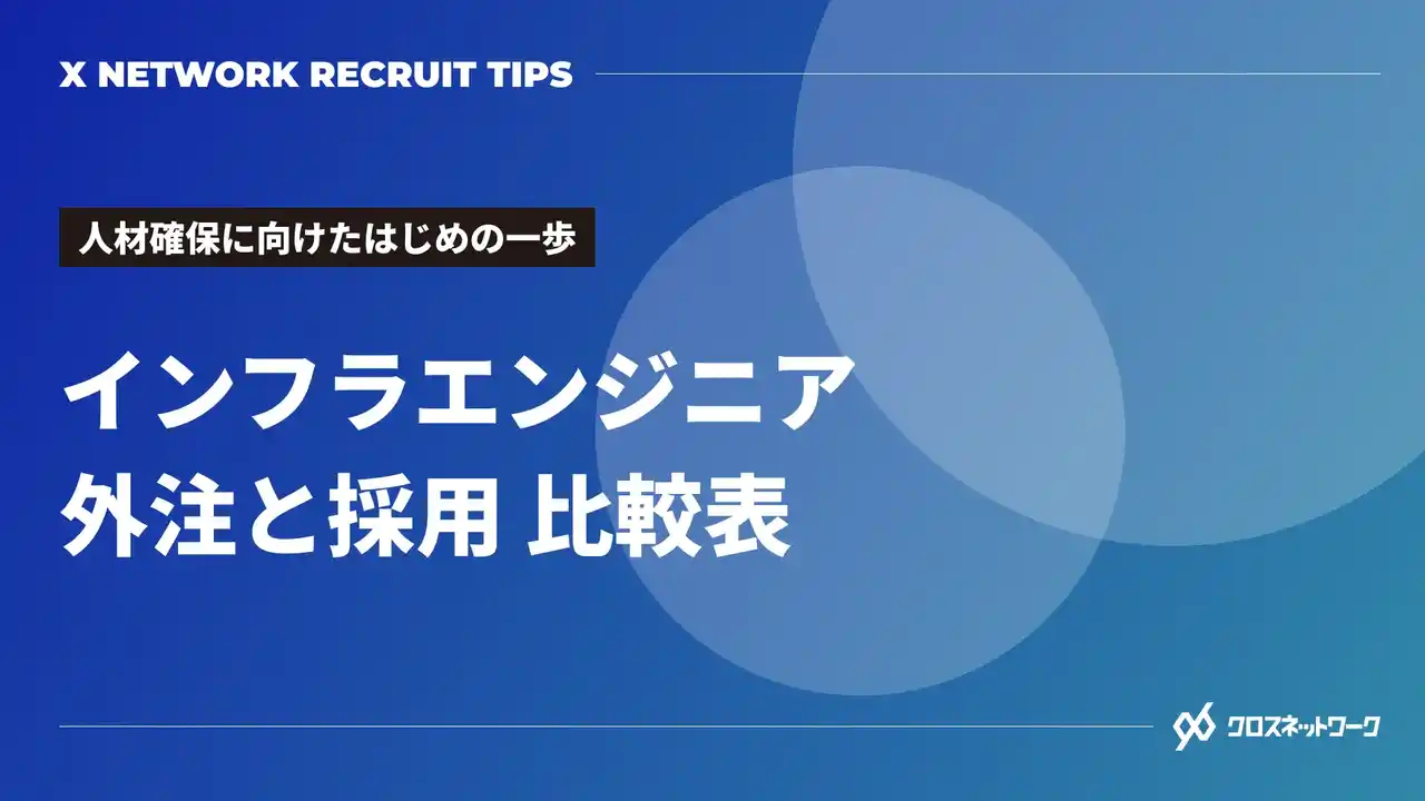 【株式会社GIG】 無料配布資料「インフラエンジニア 外注と採用比較表」の提供を開始しました!【クロスネットワーク】