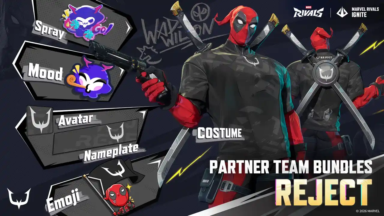 【株式会社REJECT】 eスポーツチーム「REJECT」『Marvel Rivals』ゲーム内にてREJECT Team Bundleの実装が決定