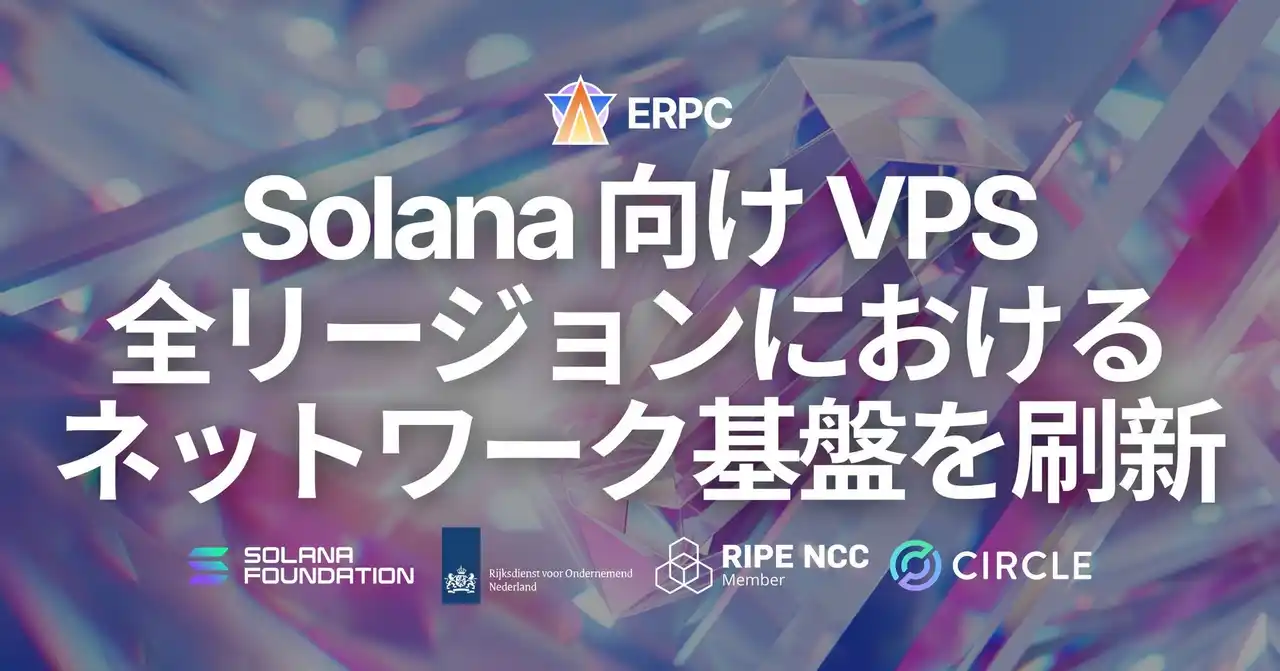 【ELSOUL LABO B.V.】 ERPC、Solana 向け VPS 全リージョンにおけるネットワーク基盤を刷新。実運用で結果に影響する通信条件を前提に、L2/L3 構成と帯域利用を見直し