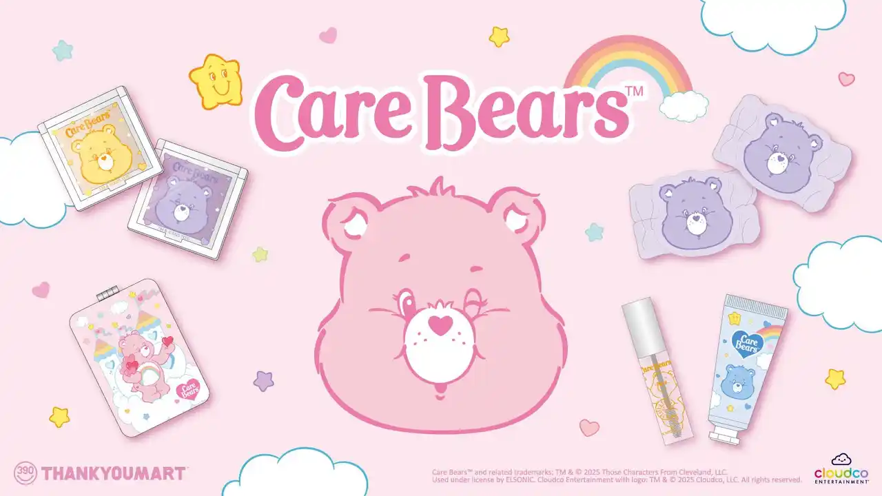 Care Bears(TM)（ケアベア(TM)）コラボの限定コスメがサンキューマートより新登場！ラメカラーのアイシャドウや”抜け感”アイライナーがALL390円（税込429円）で9月上旬より発売