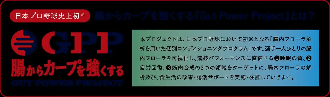 【株式会社プリメディカ】 腸内フローラ解析と腸活ステーションの設置により“腸”からカープを強くする「Gut Power Project」始動！