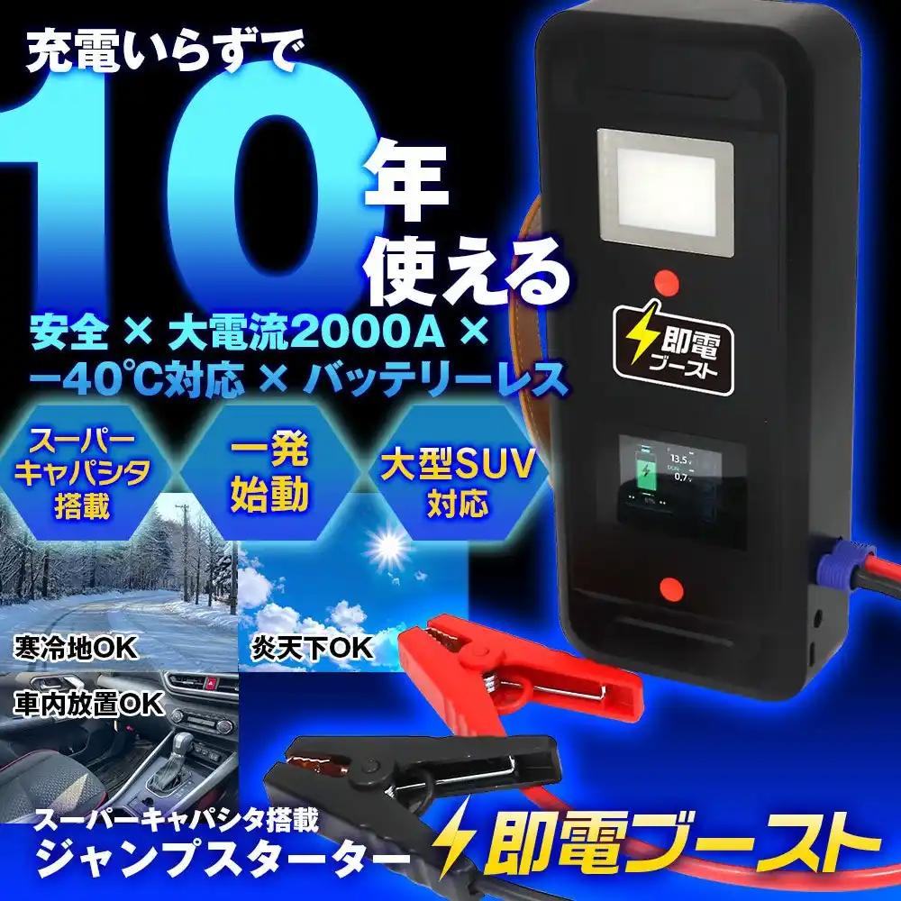 【昌騰有限会社】 MAXWINからバッテリーレスで“充電不要”のスーパーキャパシタを搭載した高安全ジャンプスターターが登場！