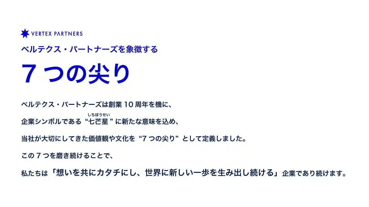 社員参加型プロジェクトから生まれたカルチャー指針「7つの尖り」を発表
