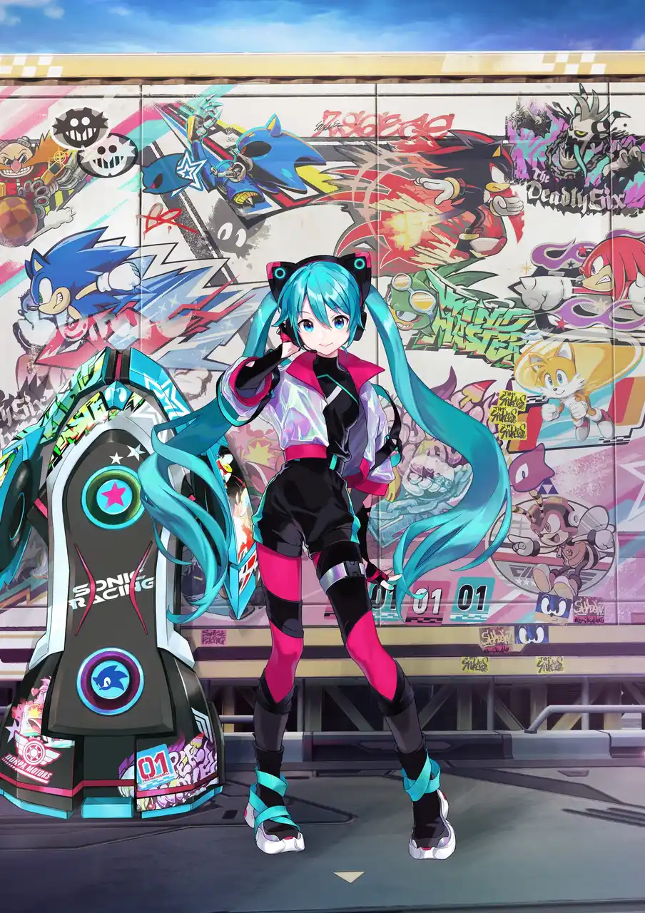 【株式会社セガ】 音速のハリネズミ「ソニック」と「初音ミク」が音楽を通してコラボレーションするスペシャルプロジェクト『Project ONSOKU』始動『ソニックレーシング クロスワールド』にも実装！