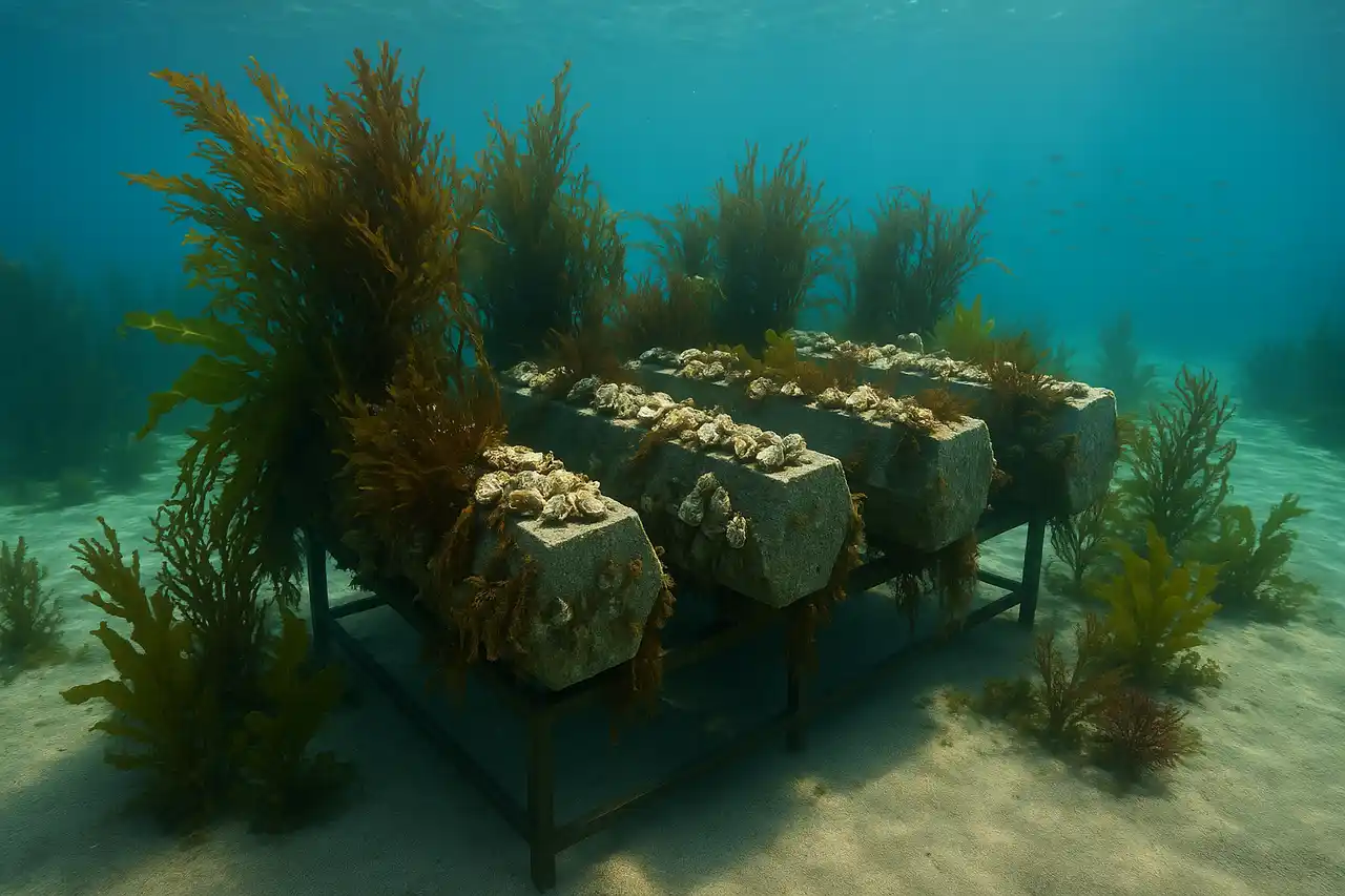 海藻や付着生物が育ちやすい“有機体ブロック”を発表