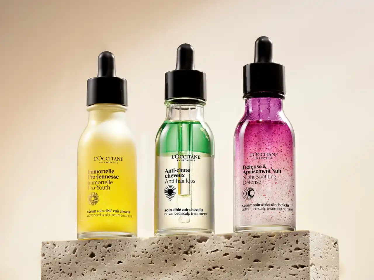 【ロクシタンジャポン株式会社】 【ロクシタン】若々しさも、髪の豊かさも、フケ・かゆみも。あなたに合ったケアが選べる、３つの頭皮美容液。2026年1月7日（水）新登場。