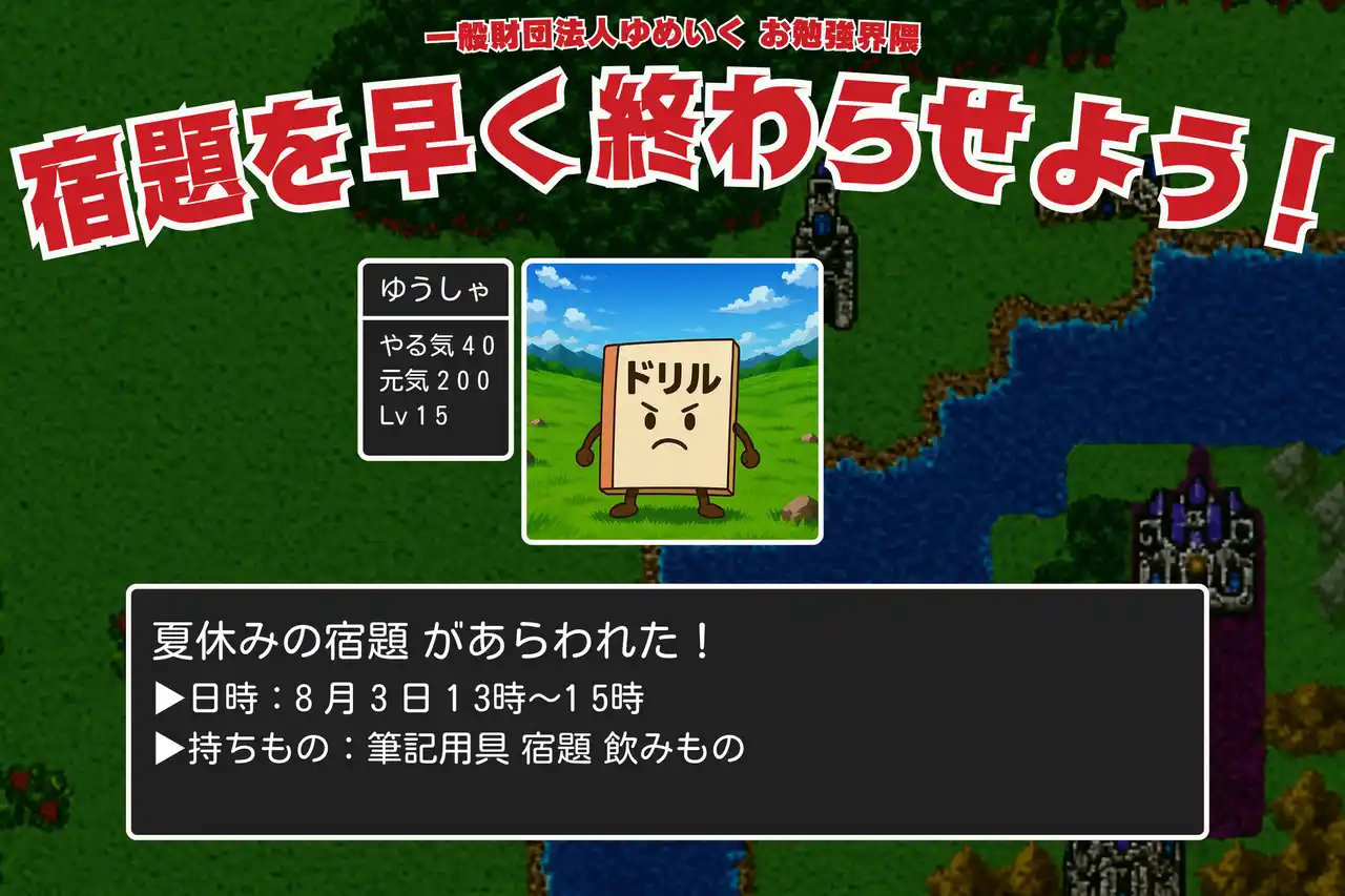 【8/3開催｜参加者募集】宿題を終わらせて夏を楽しもう！20歳以下対象・学びと交流の無料イベント＠新宿