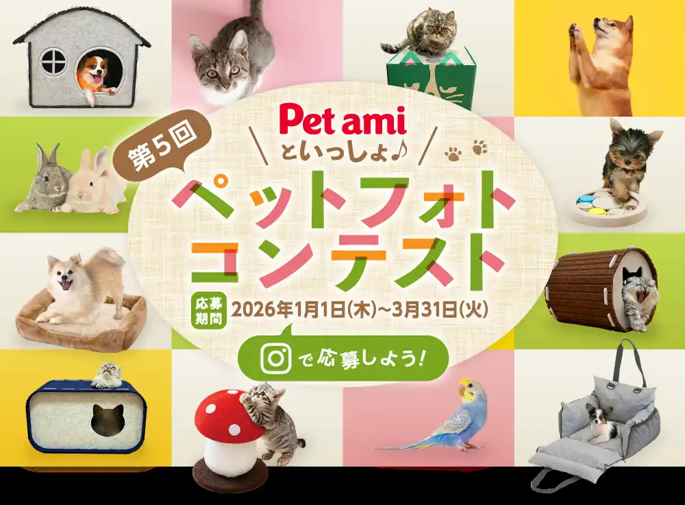 【コメリ】 グランプリにはコメリギフトカード3万円分!「Pet ami」と自慢のペットの写真で参加する「第5回Pet amiといっしょ♪ ペットフォトコンテスト」開催
