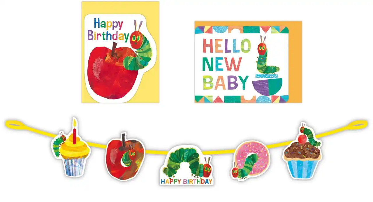 絵本『はらぺこあおむし』の新作カードが発売！ 飾れるガーランド型や手渡しにぴったりなミニカードが仲間入り