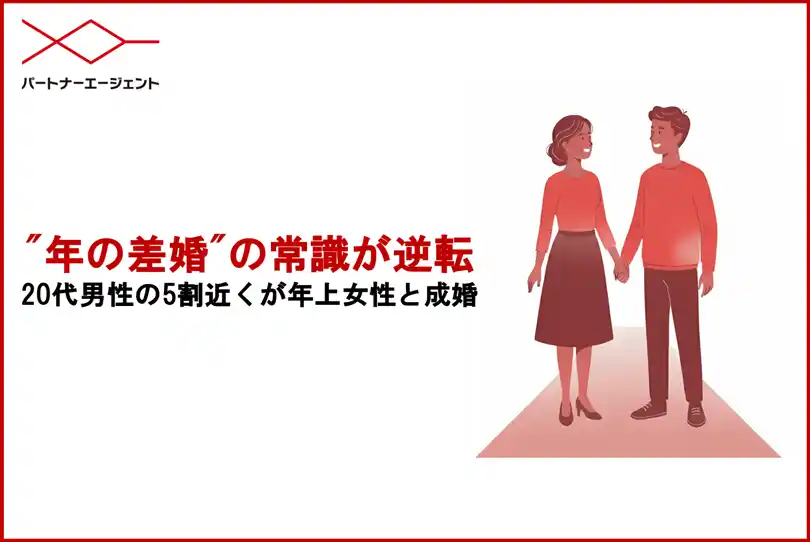 【タメニー株式会社】 "年の差婚"の常識が逆転　20代男性の5割近くが年上女性と成婚