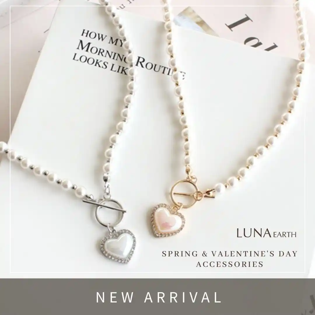 【株式会社エンドレス】 LUNA EARTH ONLINEより、バレンタイン気分を高めるハートモチーフと春を感じる桜モチーフのアクセサリーが1/22（木）入荷しました。