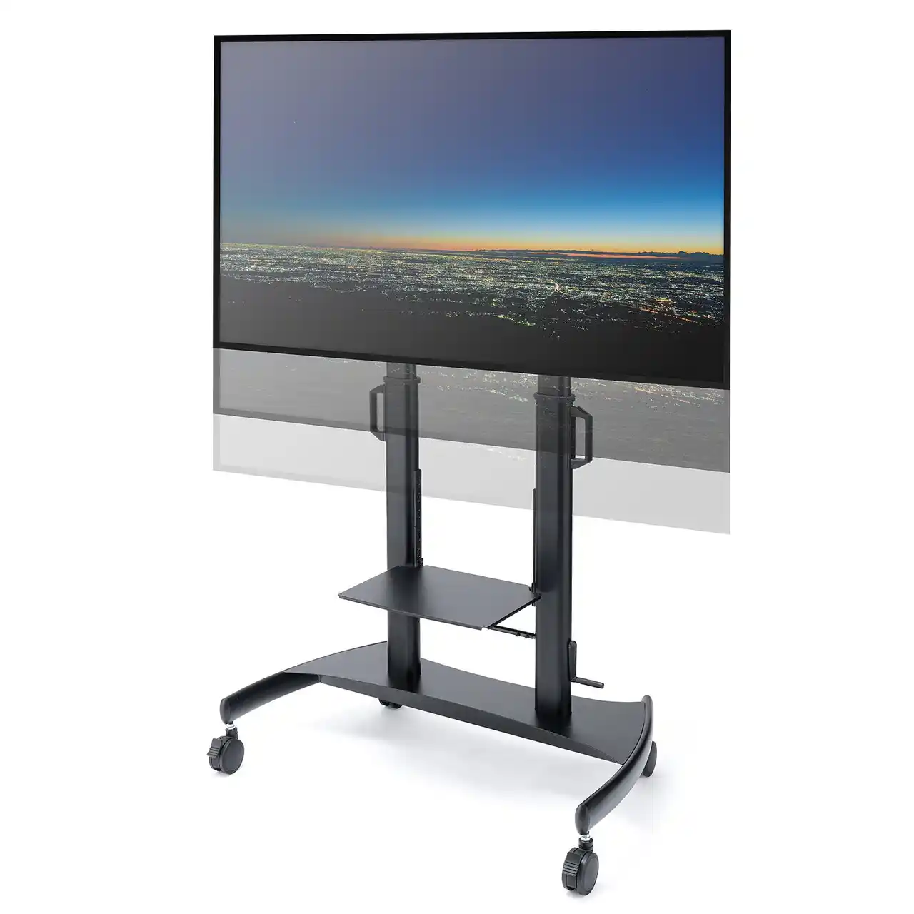 【サンワダイレクト】 100インチ対応、設置後も高さ調整できる大型テレビスタンドを発売