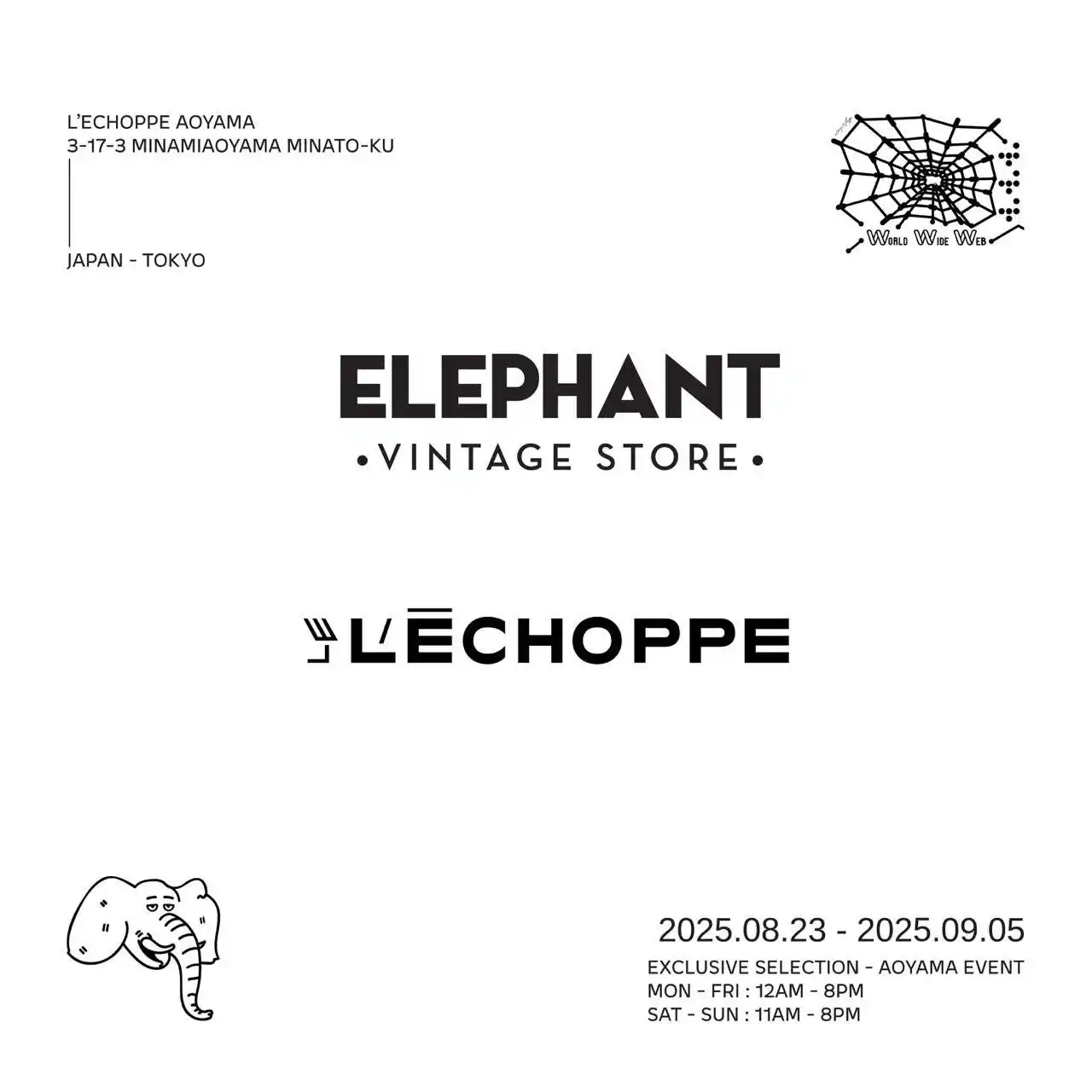 【株式会社ベイクルーズ】 【L'ECHOPPE】ELEPHANT VINTAGE STORE　POP UP開催