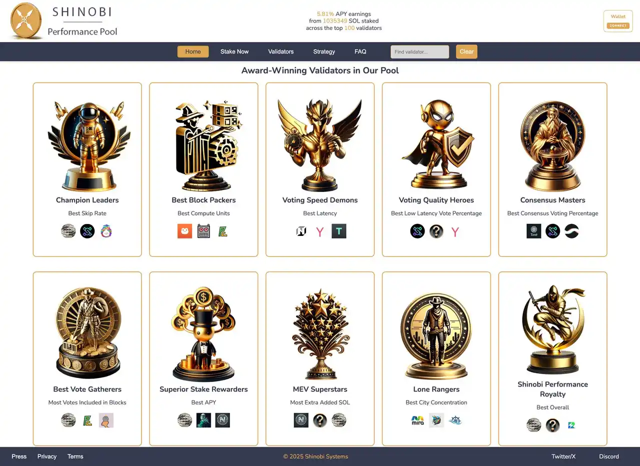 【ELSOUL LABO B.V.】 ERPC の Solana SWQoS ノードを支える Epics DAO バリデータが Shinobi Performance Pool で 2冠達成。ハイパフォーマンスバリデータとして評価