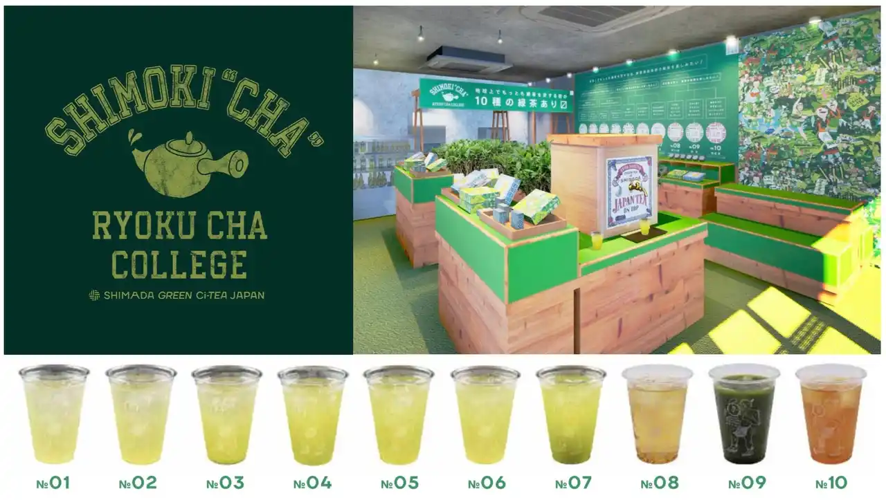 【株式会社マイロックチョコレーツ（トコナツ歩兵団）】 厳しい残暑、10種の緑茶・緑茶ハイ、7種の緑茶ソフトクリームにチャブスク、緑茶水道で涼もう！「SHIMOKI“CHA” RYOKU CHA COLLEGE」（シモキチャ リョクチャ カレッジ）