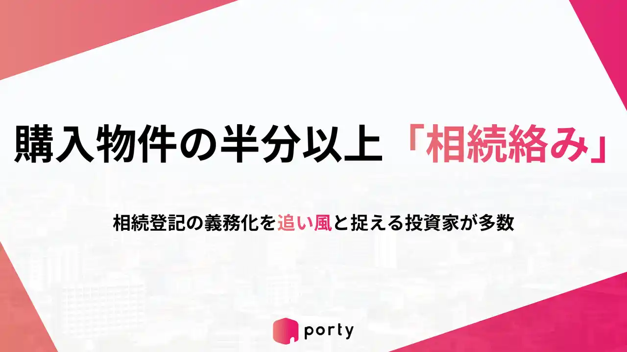 【築古戸建投資家調査】現役投資家の48％が「購入物件の半分以上は相続絡み」。相続登記の義務化を"市場への追い風"と捉える投資家も