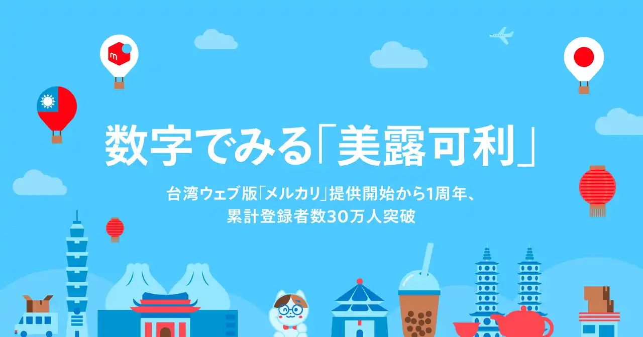 【株式会社メルカリ】 「メルカリ」トレンド通信　台湾版の「メルカリ（美露可利）」、サービス開始から1年で登録者数30万人突破！日本発キャラクターグッズ、ファッションブランドが人気