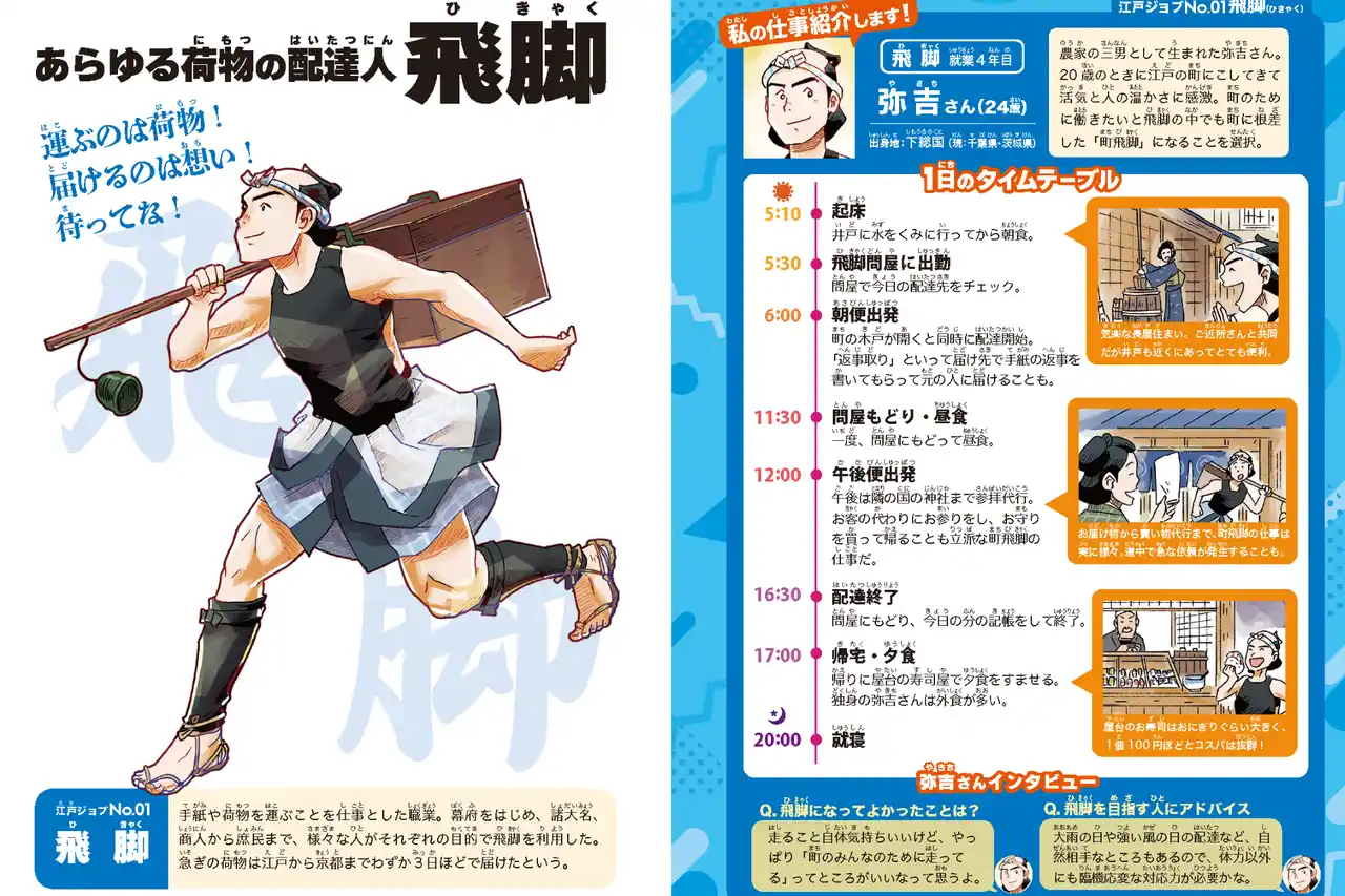 【マンガでのぞく江戸の人々の1日】リアルな江戸の「おしごと」を鮮やかに。現代と比較して歴史を楽しく学ぶ新感覚事典、『くらべる今と昔　江戸時代おしごと事典』発売。