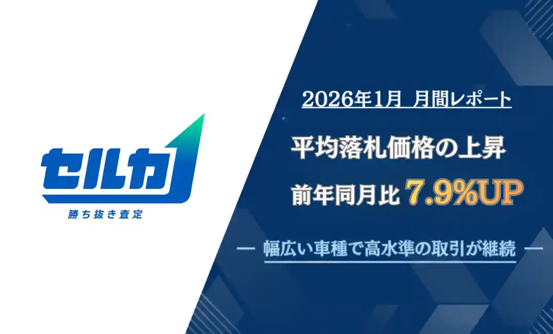 【クイック・ネットワーク株式会社】 【月間レポート】勝ち抜き査定「セルカ」2026年1月の平均落札価格が前年同月比で上昇