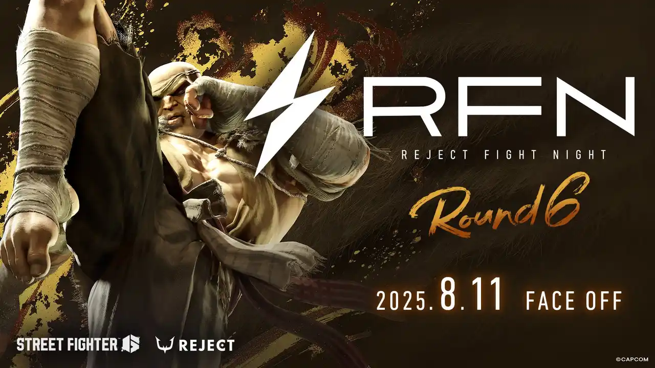 【株式会社REJECT】 eスポーツチーム「REJECT」主催の格闘ゲーム大会『REJECT FIGHT NIGHT Round6』を8月11日（日）に開催！人気ストリーマー・選手たちによるチームバトルが実現