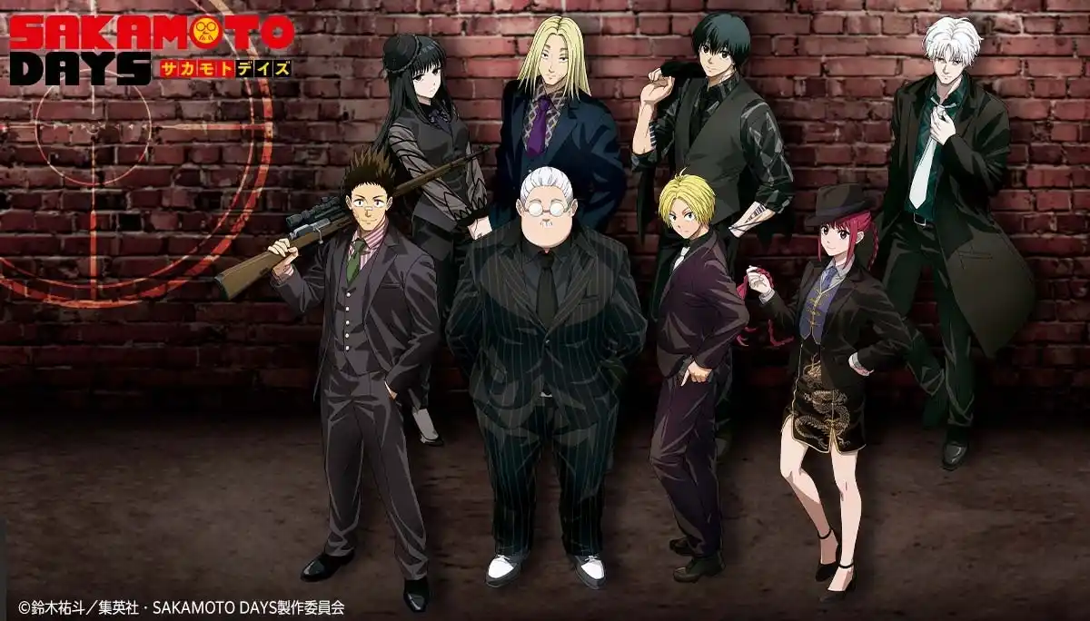 TVアニメ『SAKAMOTO DAYS』より、坂本やシン、南雲などのキャラがスーツ姿で集結！描き下ろしイラストアイテムがプレミアムバンダイに一挙登場！