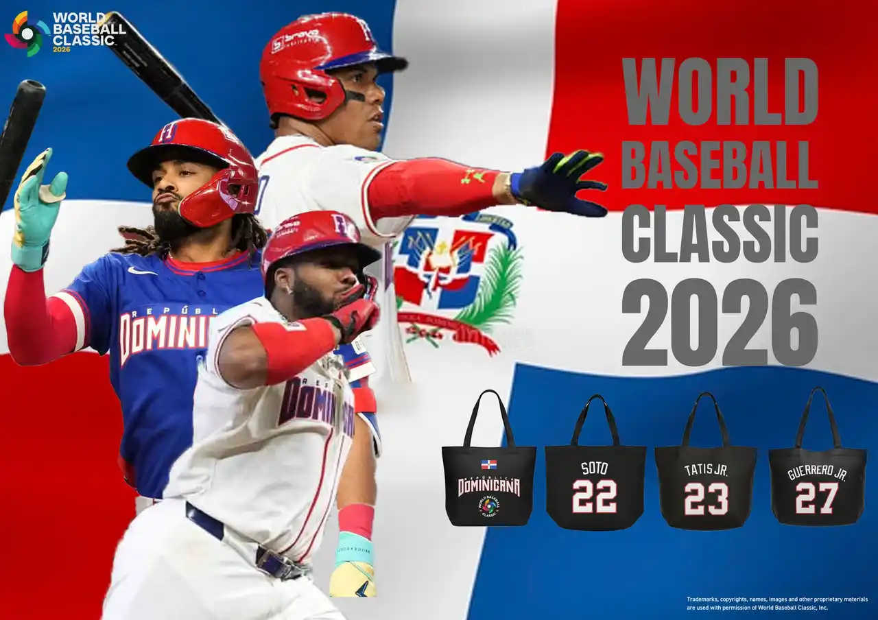 【株式会社イーカムグループ】 E-COMEGROUPより、WORLD BASEBALL CLASSIC 2026公式ライセンス商品『ドミニカ代表トートバッグ』が登場！