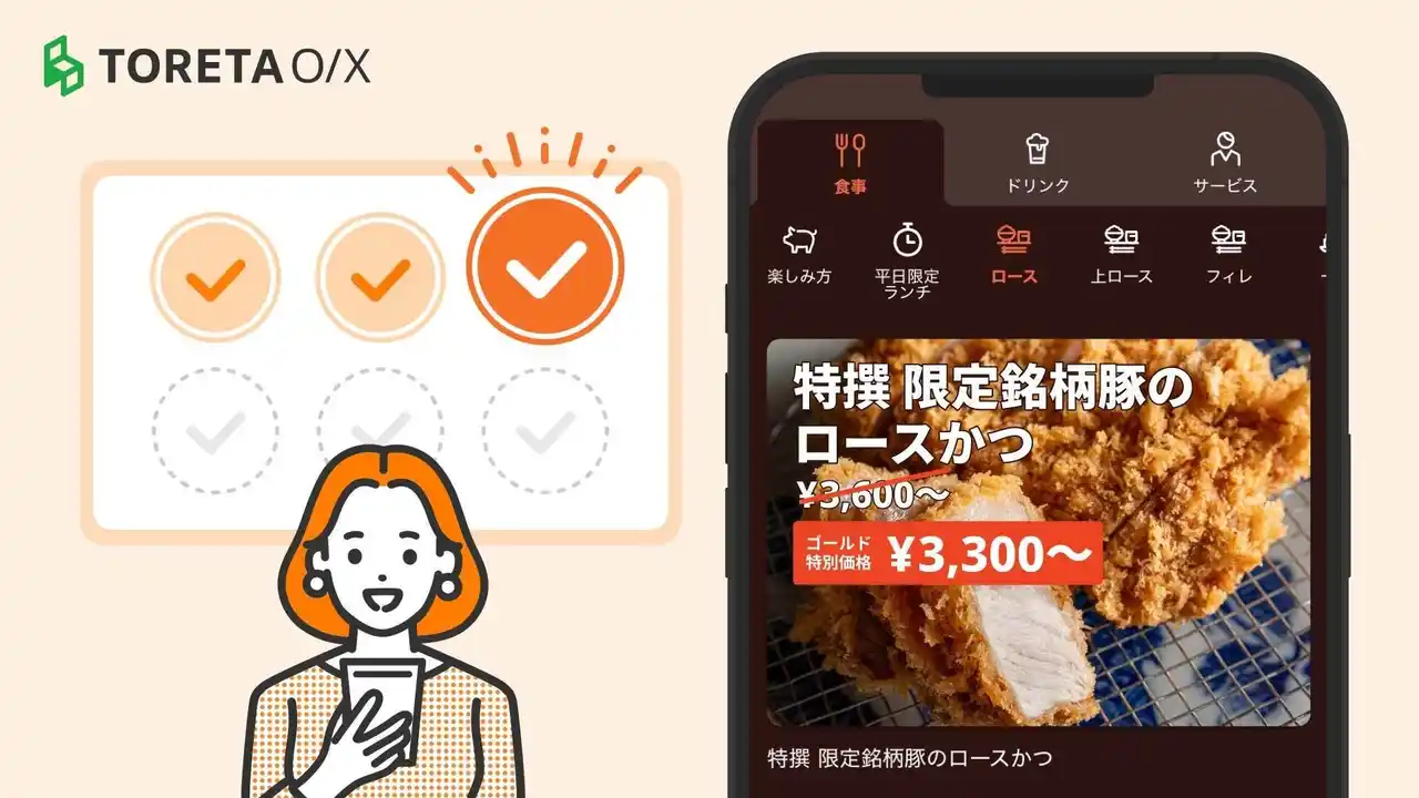 【株式会社トレタ】 トレタO/X（店内モバイルオーダー）、来店回数に応じて特別メニューを提供する会員制度機能をリリース