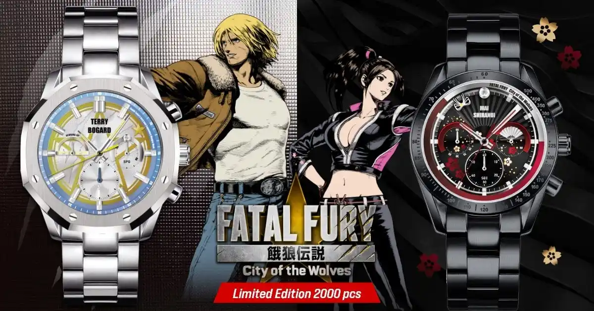 『餓狼伝説 City of the Wolves』発売記念 テリー・ボガードと不知火 舞モチーフのクロノグラフ腕時計が登場！