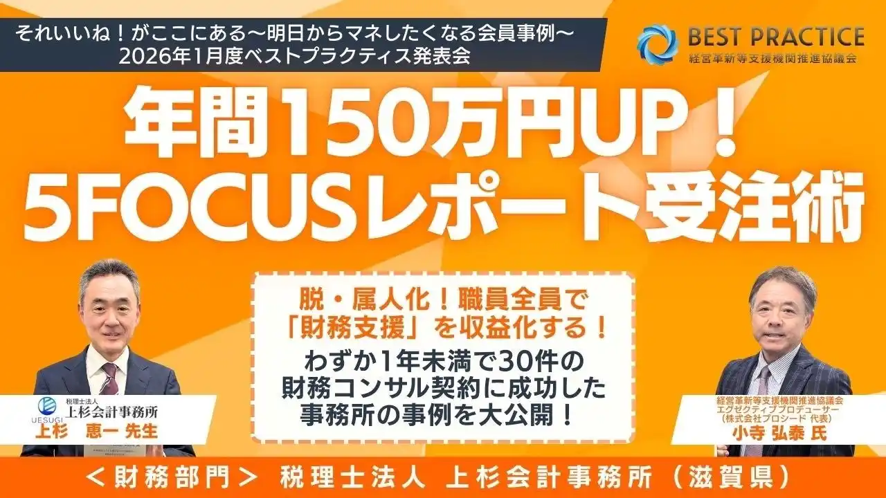 【株式会社エフアンドエム】 会計事務所の付加価値支援の実績を表彰 2026年1月度 「ベストプラクティス賞」受賞事務所を発表