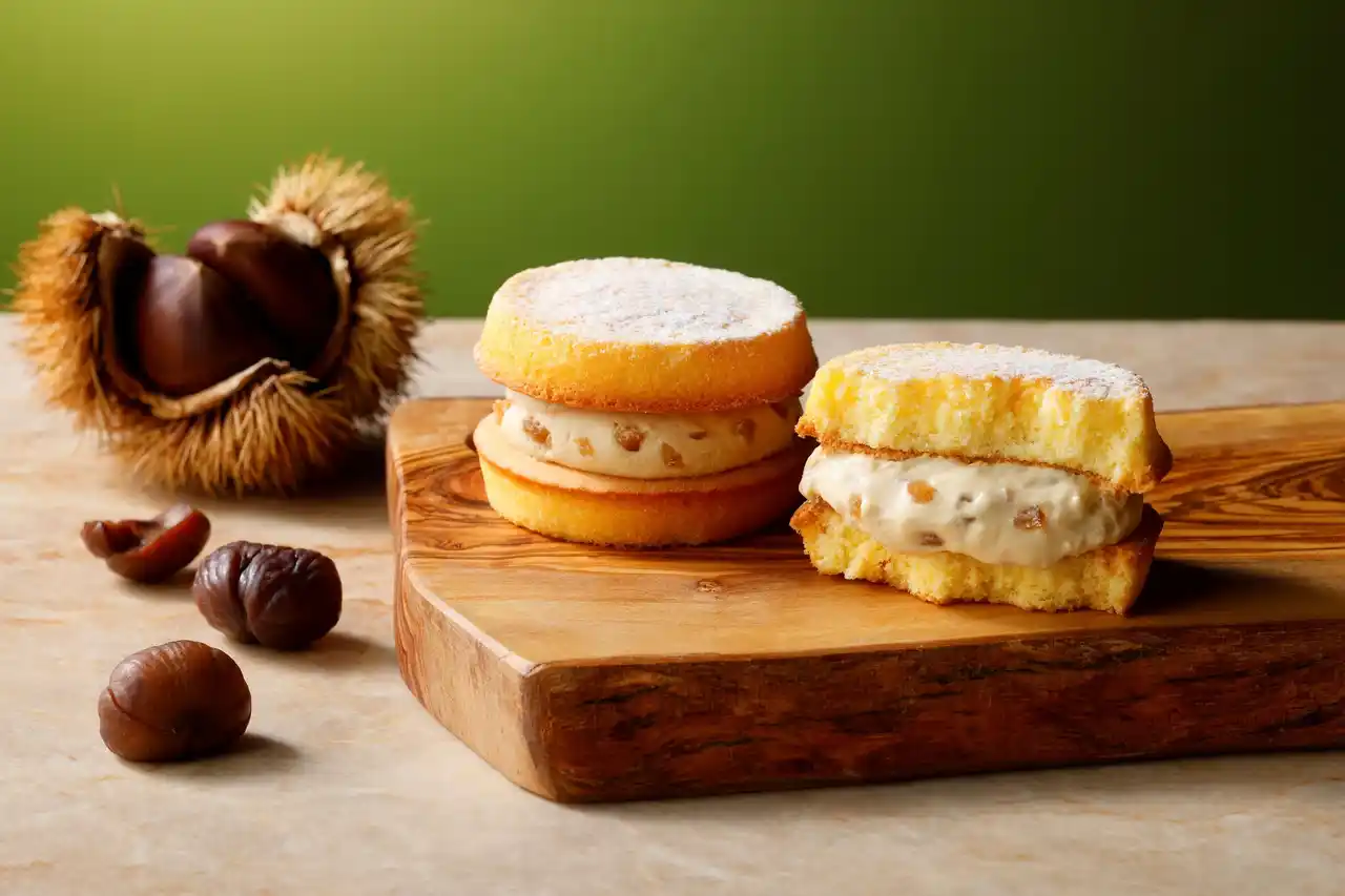 【株式会社シュクレイ】 上品な甘さと奥深いマロンの余韻が織りなす、至福のひととき。大人気のネコシェフバーガーより期間限定味「マスカルポーネ＆マロン」が登場！「ネコシェフ」から届く、秋の味わいをどうぞ。