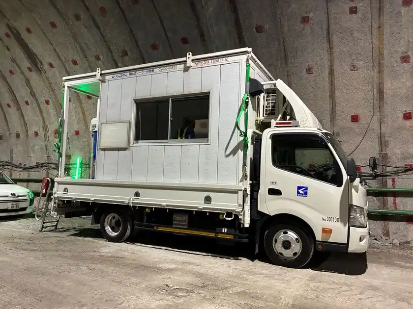 写真8：坑内移動式遠隔操作室