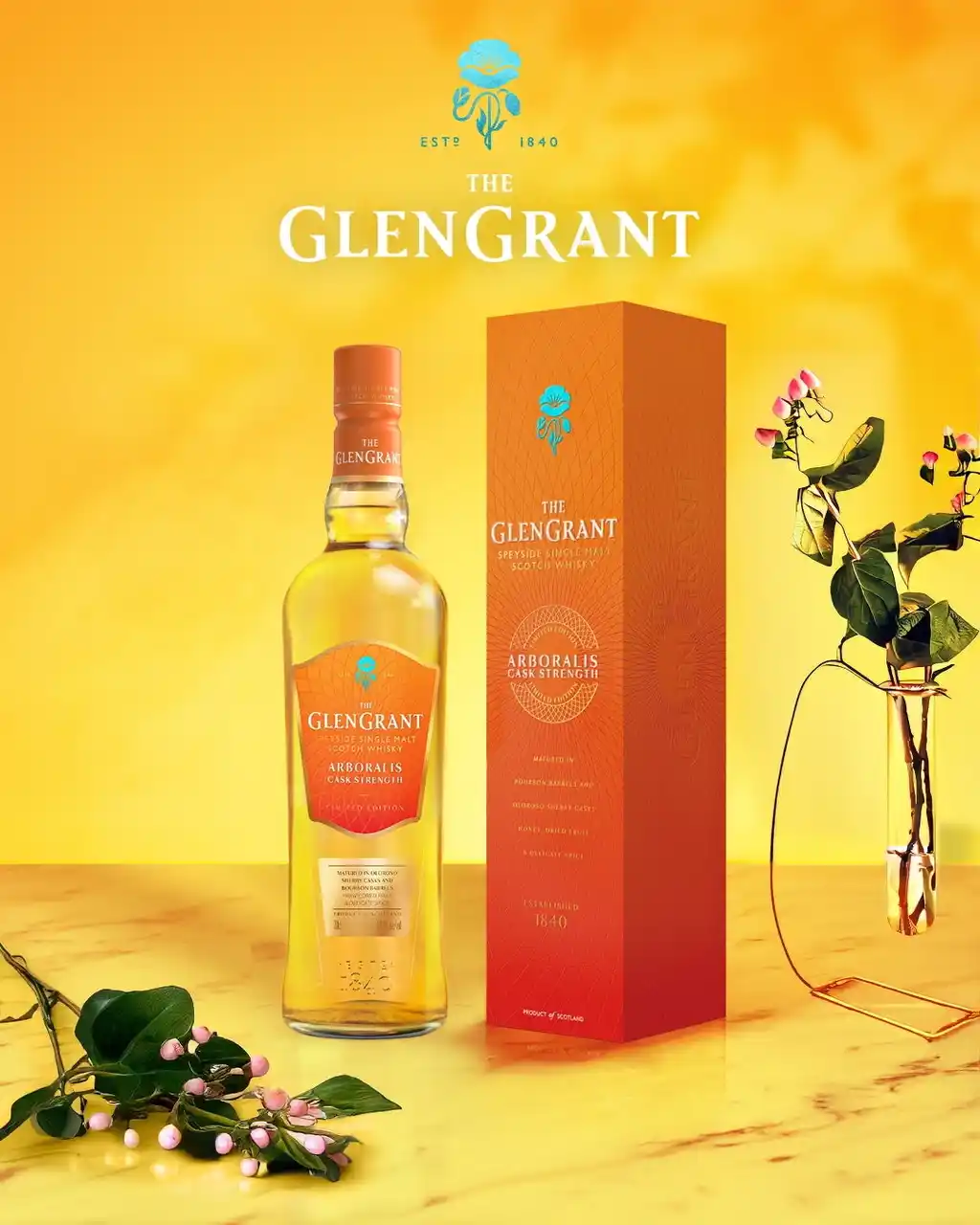 【CAMPARI JAPAN株式会社】 シングルモルトスコッチウイスキーの名門、グレングラントより数量限定にて「アルボラリス カスクストレングス」が登場