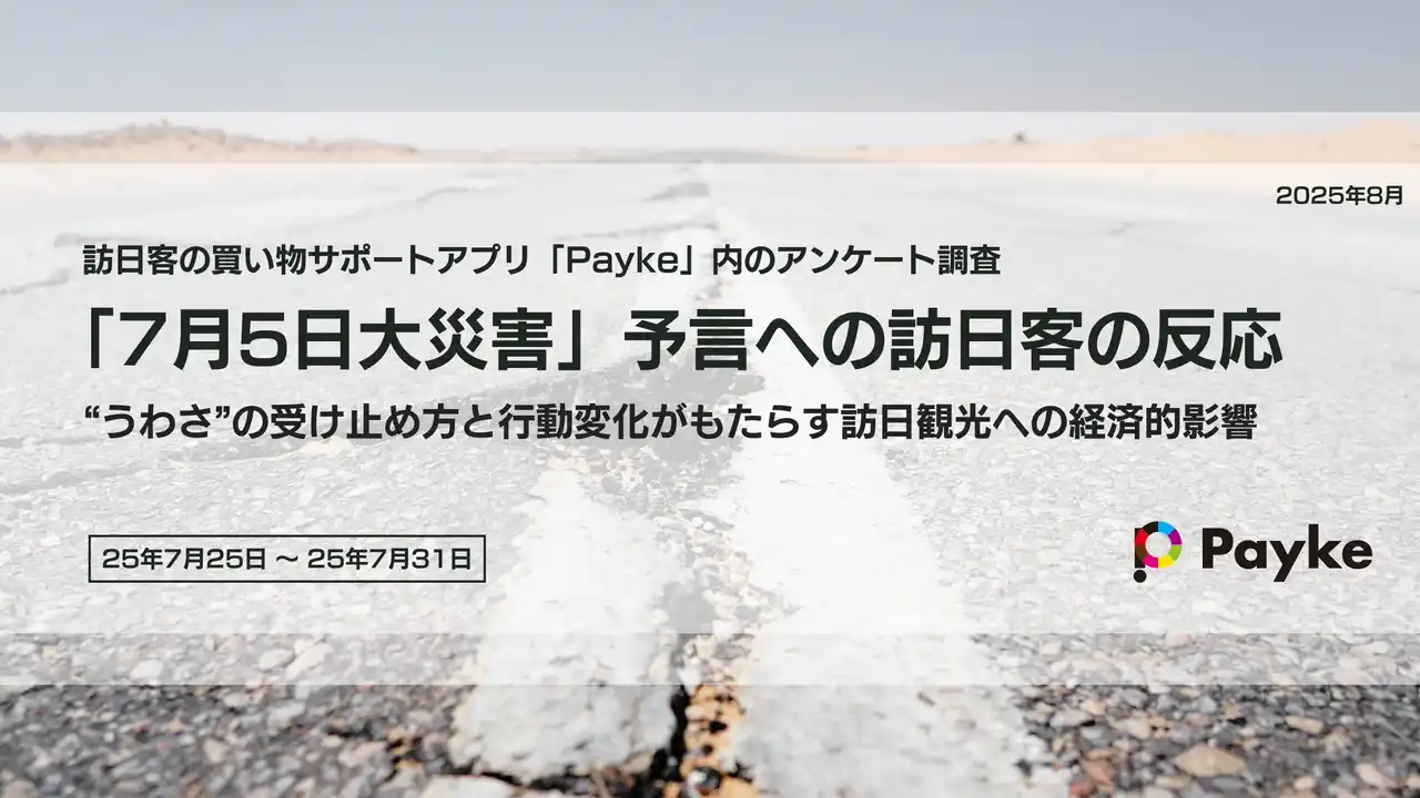 【Payke】 【独自調査】「7月5日大災害」予言の影響で11%が訪日控えインバウンド消費1,000億円超の機会損失も
