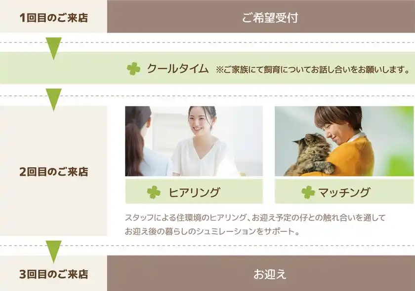 「CLOVER STEP」ご希望からお迎えまでの流れ
