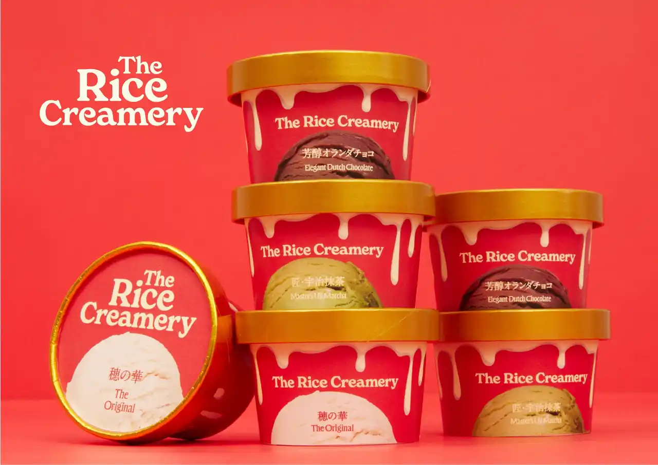【株式会社Kinish】 お米がつくる、至福のアイスクリーム『The Rice Creamery』が新登場。～約120kcal以下・砂糖60％カット・牛乳/卵不使用。都内店舗＆オンラインで先行発売～