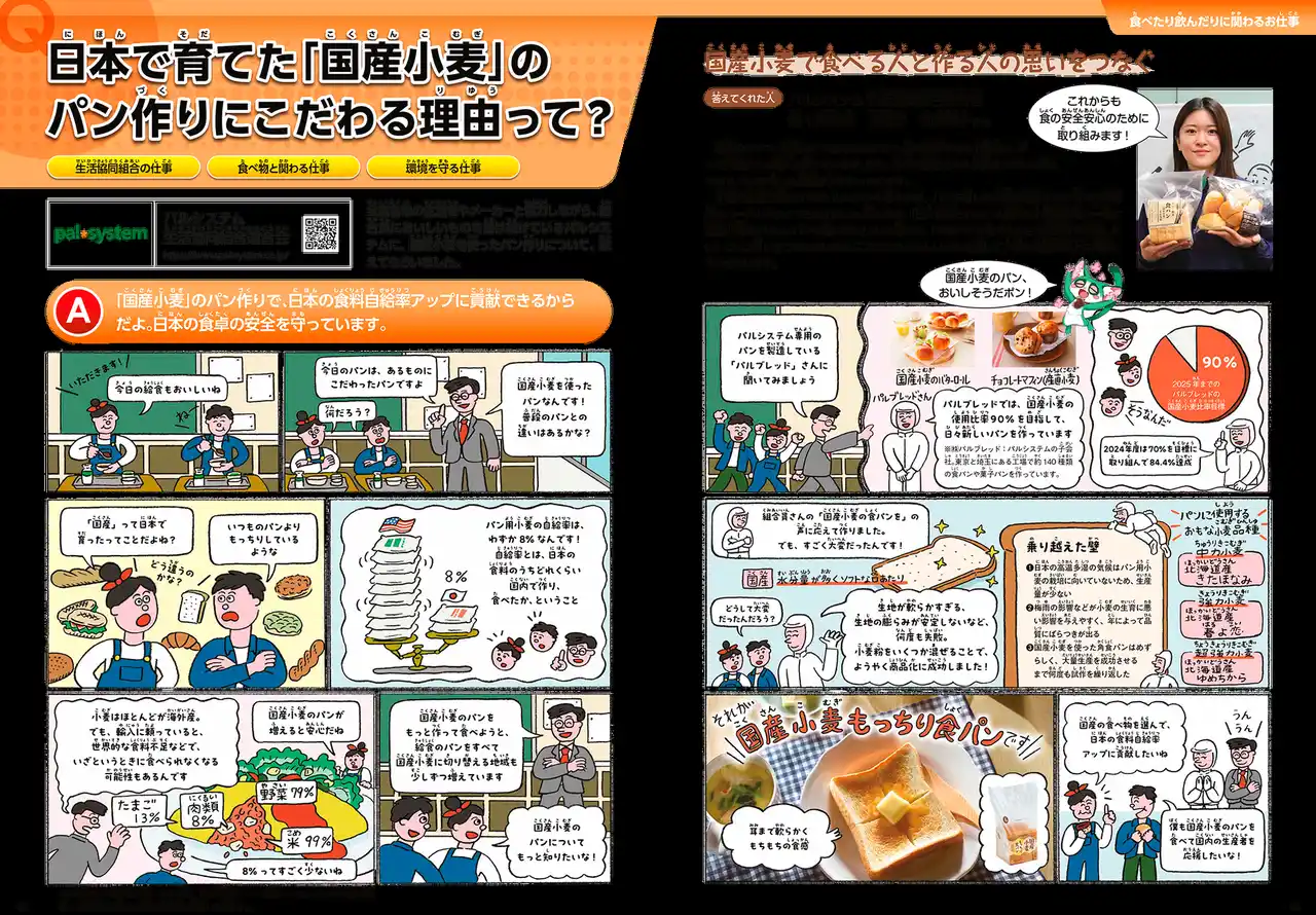 【パルシステム連合会】 「国産小麦」のパンづくりの理由を『おしごと年鑑』で小中学生に紹介